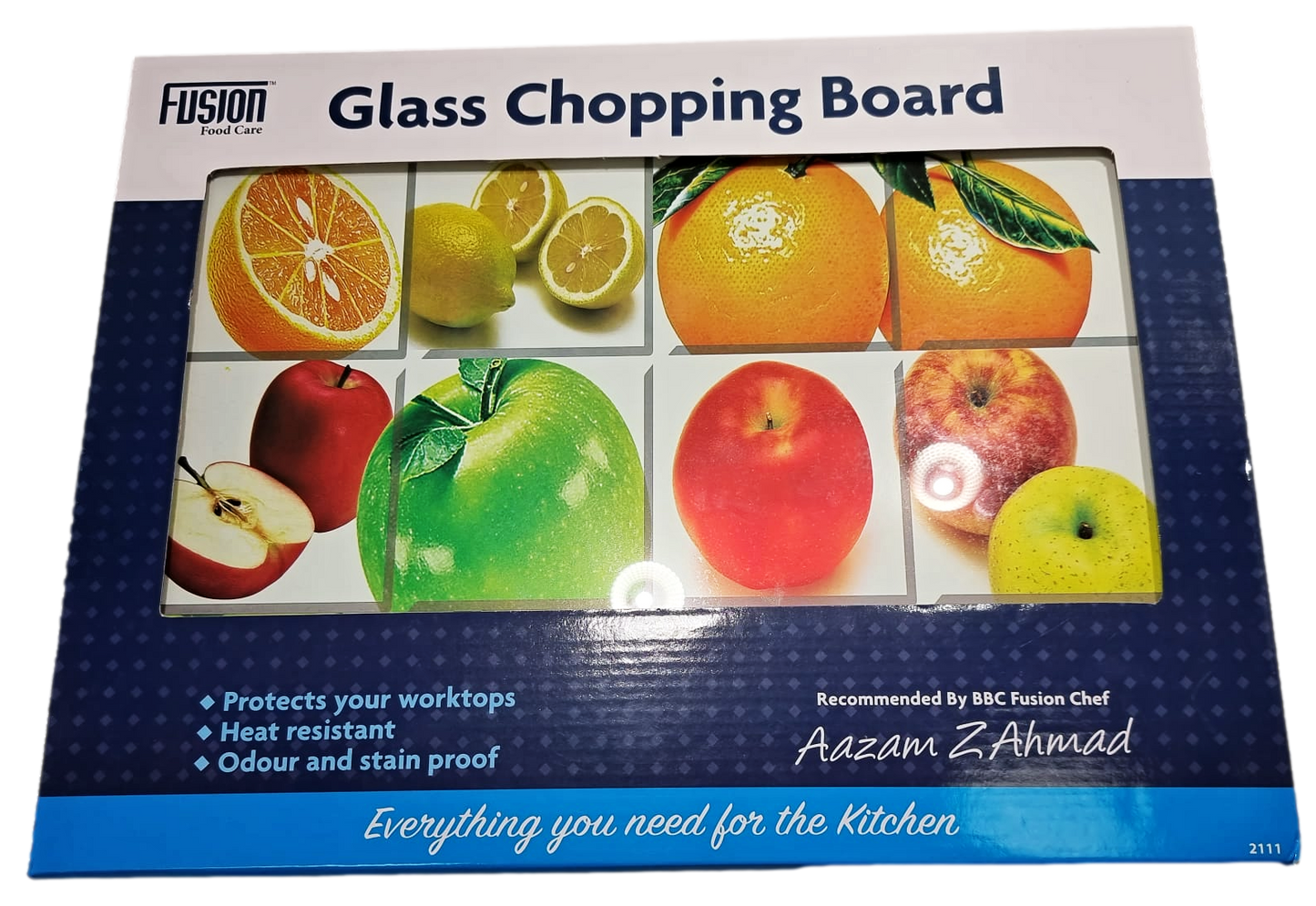 Glass Chopping Board Protects Worktops Heat Resistant Odour Stain Proof 30 x 40cm 2111 (Parcel Rate)