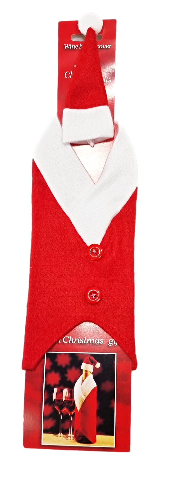 Christmas Santa Wine Bottle Cover 25 cm 1752 (Parcel Rate)