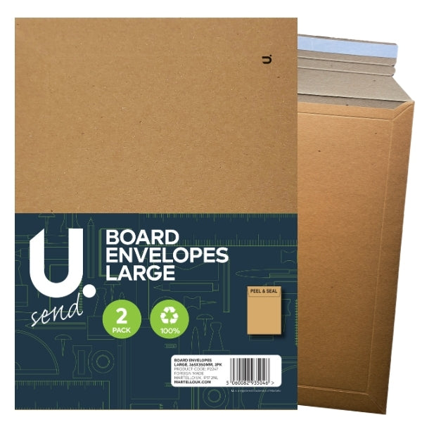 Board Back Envelopes Large 265 x 350mm Pack of 2 P2247 (Large Letter Rate)