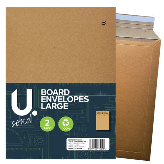 Board Back Envelopes Large 265 x 350mm Pack of 2 P2247 (Large Letter Rate)