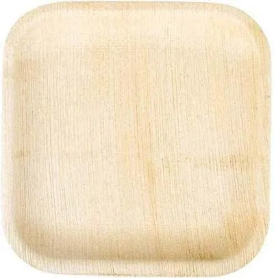 Biodegradable Disposable Square Areca Palm Leaf Plates 6" Pack of 25 EC0386 (Parcel Rate)
