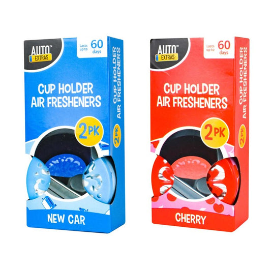 Car Cup Holder Air Freshener Pack of 2 Assorted Scents 322488 (Parcel Rate)