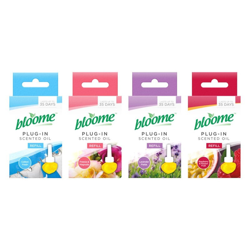 Bloome Air Freshener Scented Oil Plug In Refill Assorted Scents 322241 (Parcel Rate)