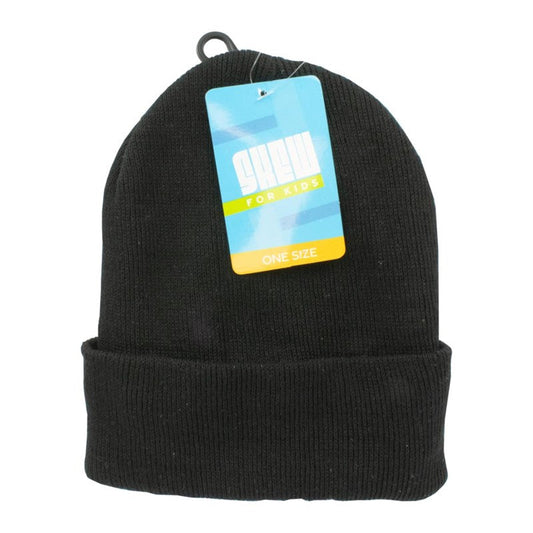 Kid's Winter Beanie Hat One Size Black 323986 (Large Letter Rate)
