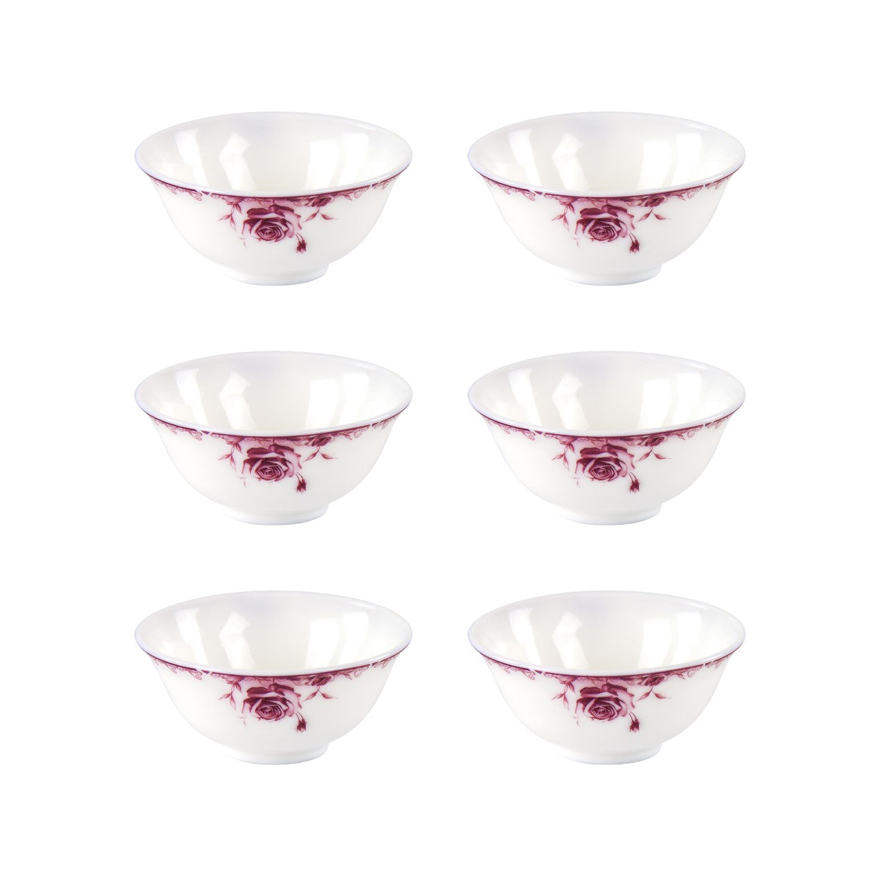 Opal Glass Snack Bowl Elisa Set of 6 9.5x4.5cm 8361 (Parcel Rate)
